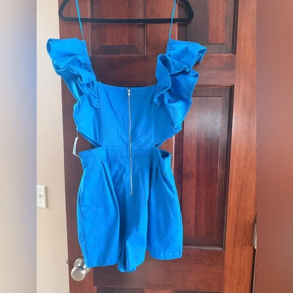 Blue Ruffled jump suit - Picture 2 of 5